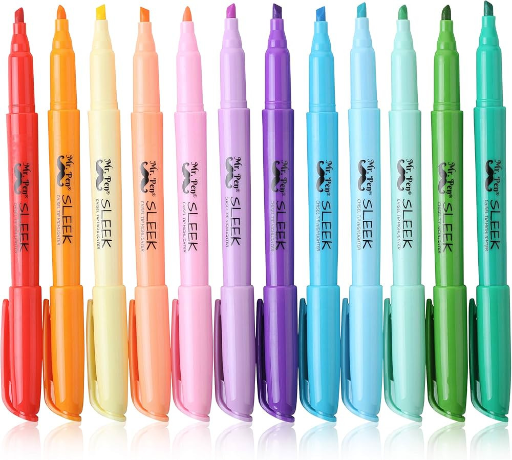 Mr. Pen- Pastel Highlighters, 12 Pack, Assorted Colors, Fast Dry, Highlighter Pastel, Pastel High... | Amazon (US)