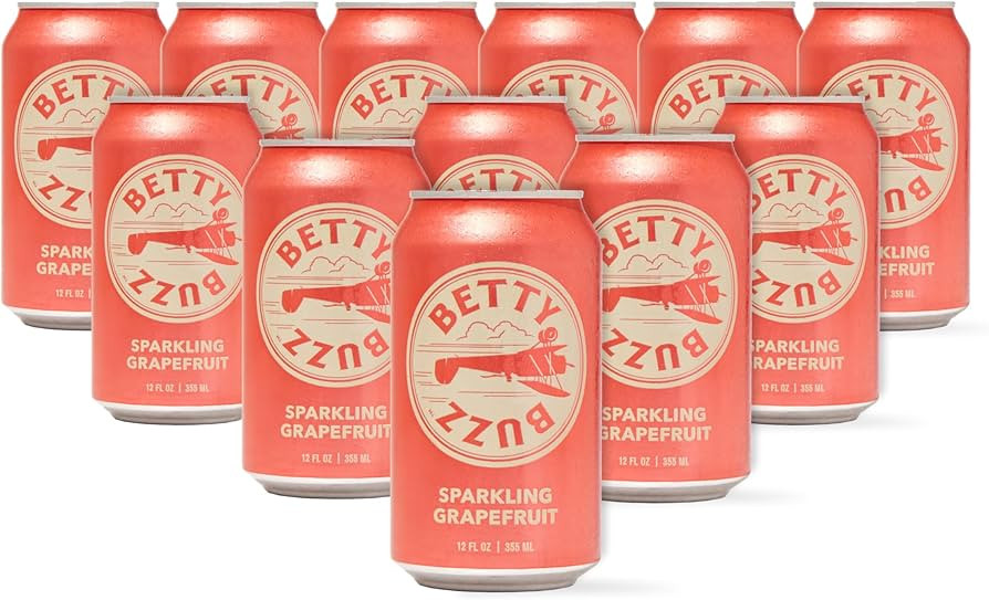 Betty Buzz Sparkling Grapefruit Premium Sparkling Soda by Blake Lively (12 pack Cans) | Natural F... | Amazon (US)
