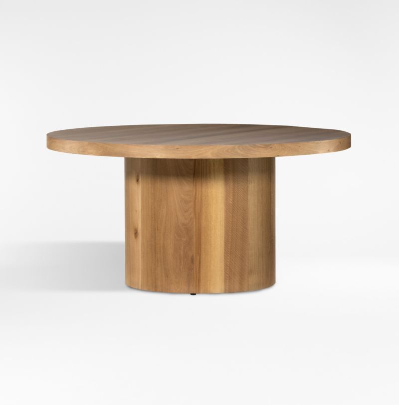 Bensen Natural Wood Round Dining Table | Crate & Barrel | Crate & Barrel