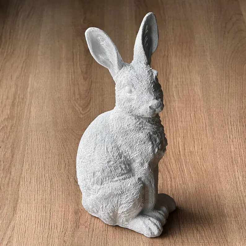 Handmade Concrete Rabbit Statue – Rustic Garden Decor | Etsy (US)