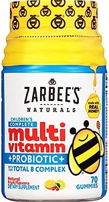 Zarbee's Naturals Children's Complete Multivitamin + Probiotic Gummies, Natural Fruit Flavors, 70... | Amazon (US)