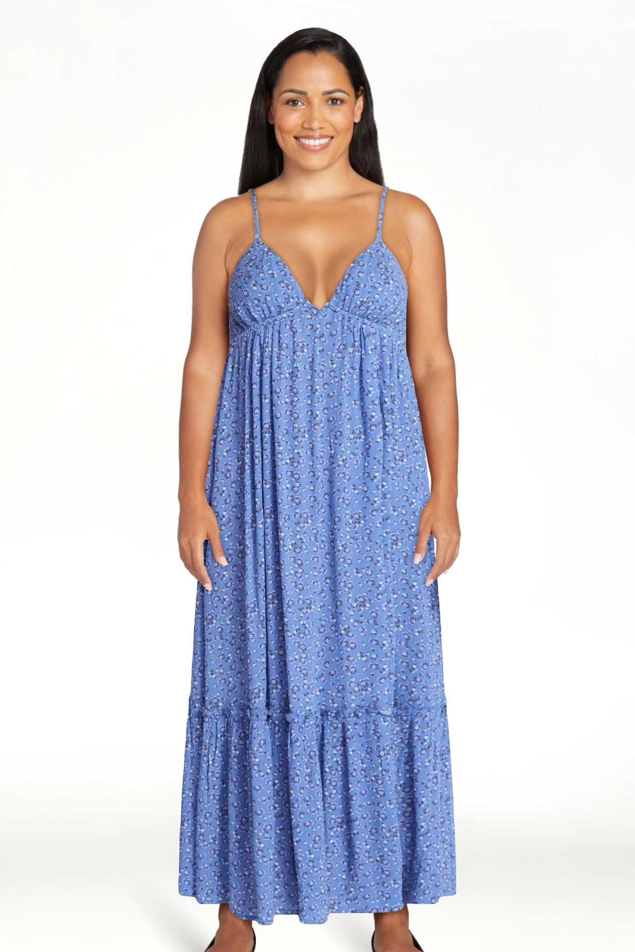 No Boundaries Sleeveless Tiered Maxi Dress, Women's XXS-XXL | Walmart (US)
