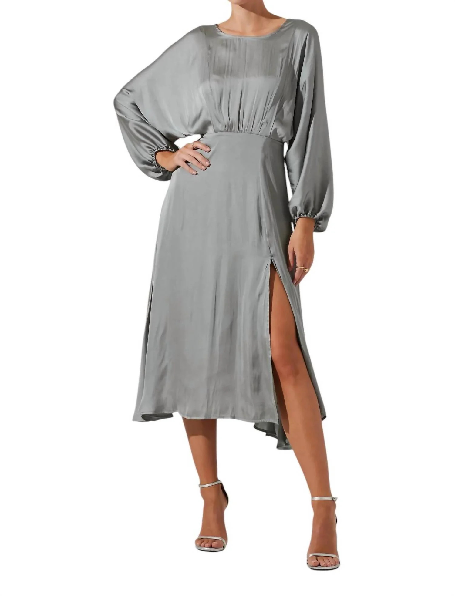 Marin Dolman Sleeve Midi Dress In Sage | Shop Simon
