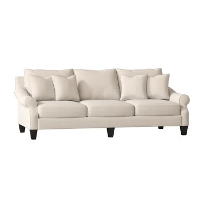 Normanson 90" Rolled Arm Sofa Birch Lane™ Heritage Body Fabric: Bull Natural, Throw Pillow Fabric 1: | Wayfair North America