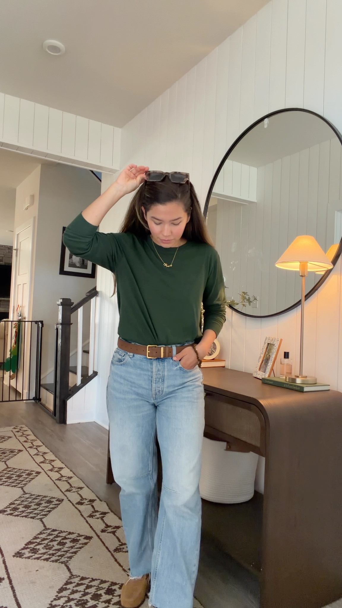 Easy outfit idea 💚 

Fall style
Casual outfit
Petite style
Petite jeans 

#LTKPetite #LTKgrwm #LTKmomlife