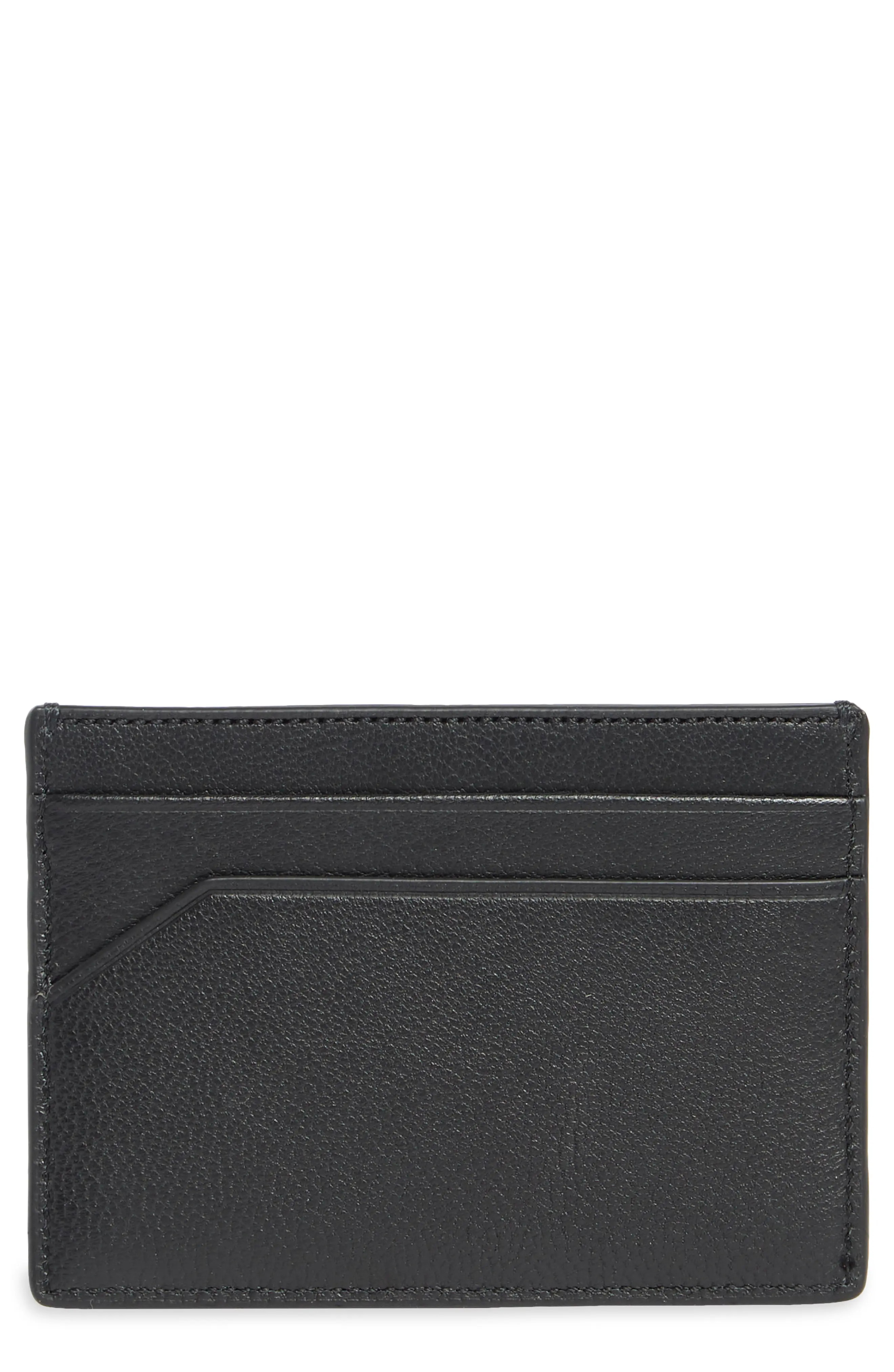 Nordstrom Pebble Leather Card Case in Chestnut at Nordstrom | Nordstrom