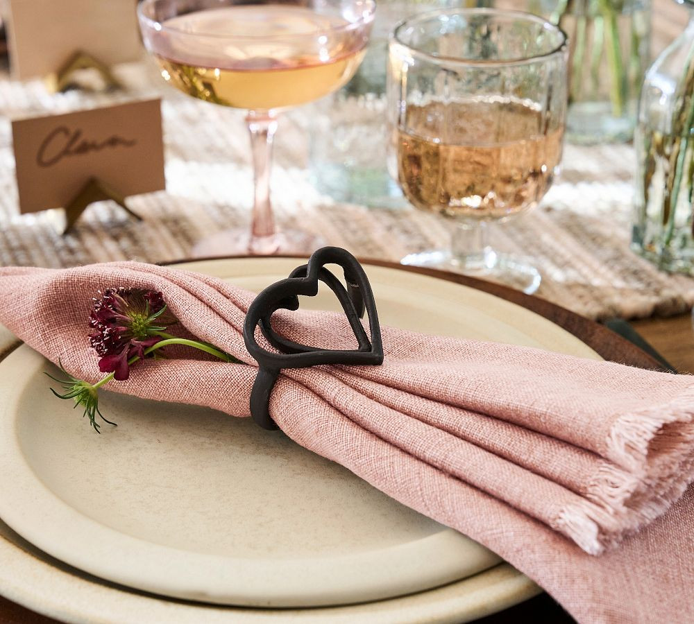 Interlocking Hearts Napkin Rings - Set of 4 | Pottery Barn (US)