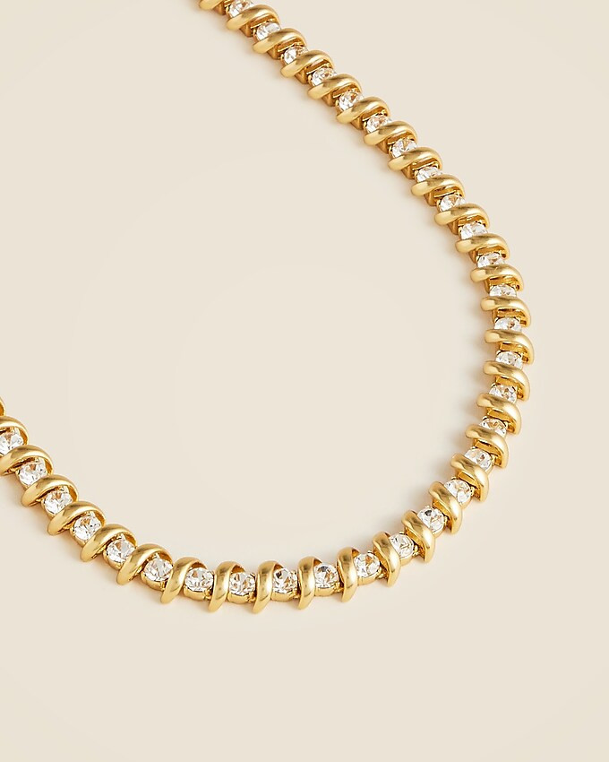 Crystal and gold-tone cubic zirconia necklace | J. Crew US