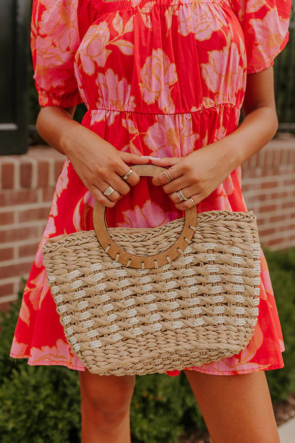 Barbados Bound Raffia Bag In Tan | Impressions Online Boutique
