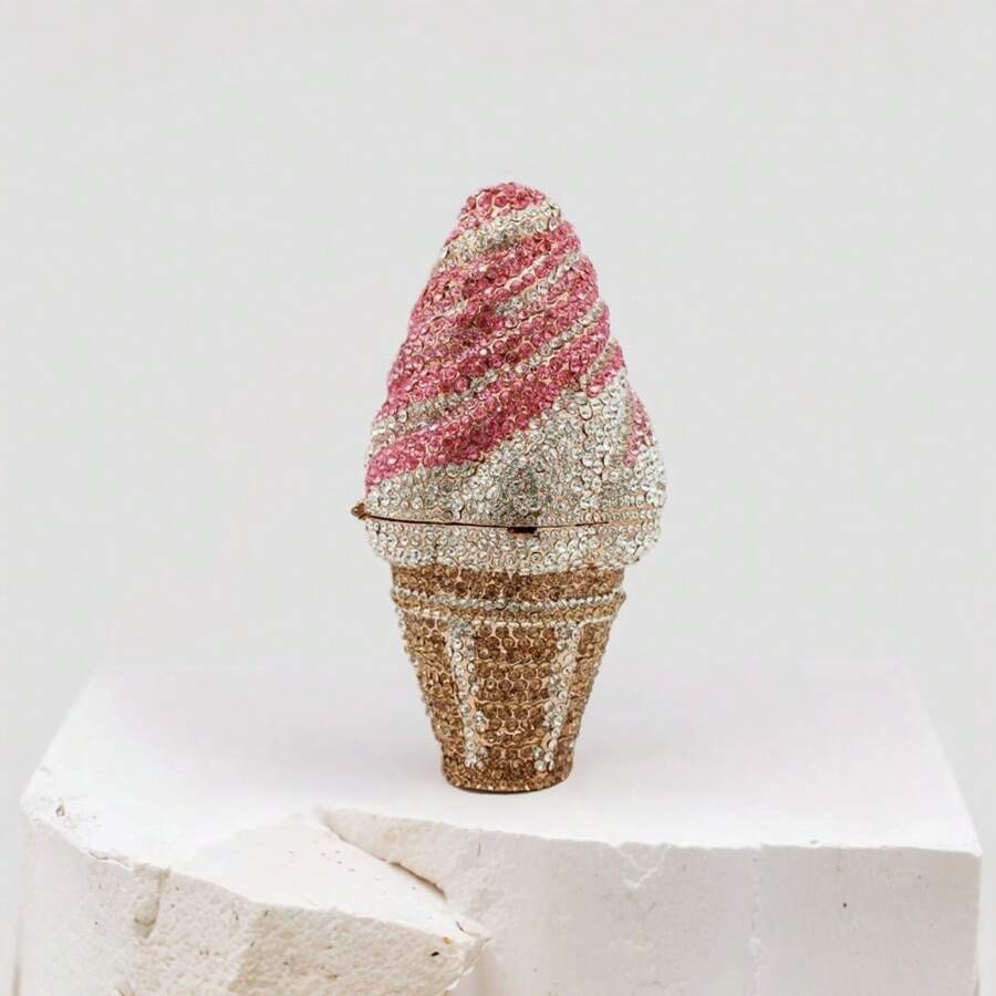 Cute Ice Cream Rhinestone Clutch Diamond Crystal Purse Evening Bags | SHEIN