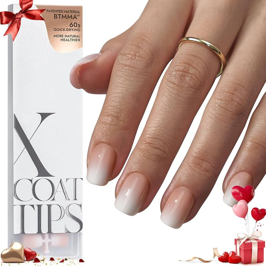 BTArtboxnails XCOATTIPS Ombre Nails - Extra Short Square Press on Nails, 150Pcs 15 Sizes Nude Squ... | Amazon (US)