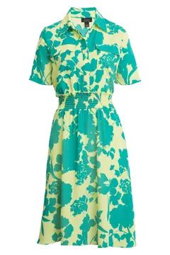 x Atlantic-Pacific Floral Smocked Utility Dress | Nordstrom