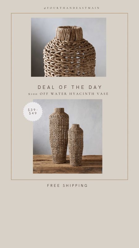 deal of the day // $100 off water hyacinth vases with free shipping! 

#LTKhome