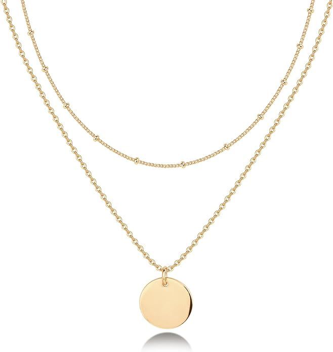 PAVOI 14K Gold Plated Layering Necklaces | Stylish Minimalist Design Pendant Necklaces | Butterfl... | Amazon (US)