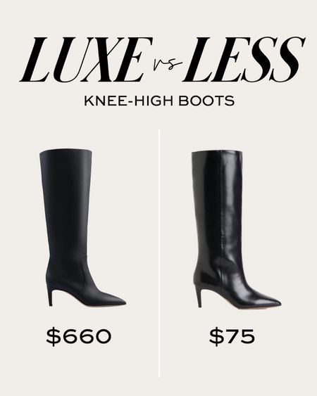 Save or splurge / luxe or less knee high boots 

#LTKfindsunder100 #LTKshoecrush #LTKSeasonal
