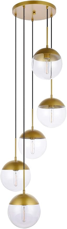 A1A9 Pendant Lights with Sphere 5-Light, Modern Industrial Clear Glass Ball Globe Ceiling Light F... | Amazon (US)