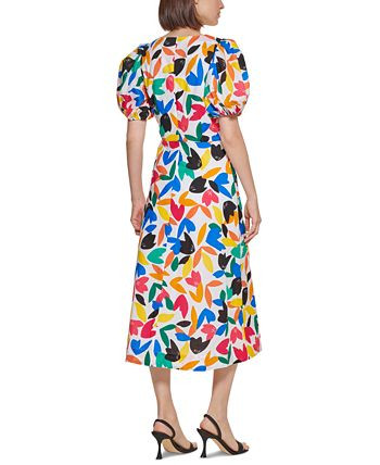 Printed Puff-Sleeve Maxi Dress | Macys (US)