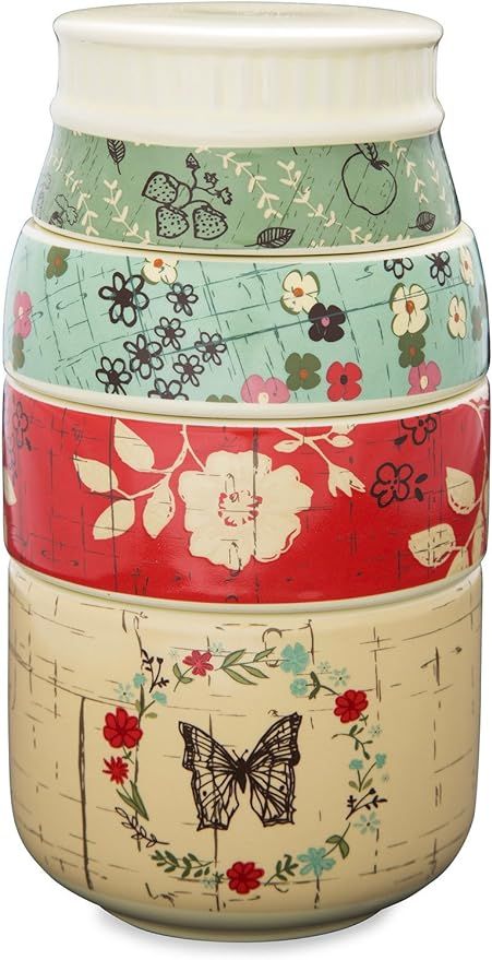 Pavilion Gift Company Live Simply Floral Mason Jar Measuring Cups, Multicolor | Amazon (US)