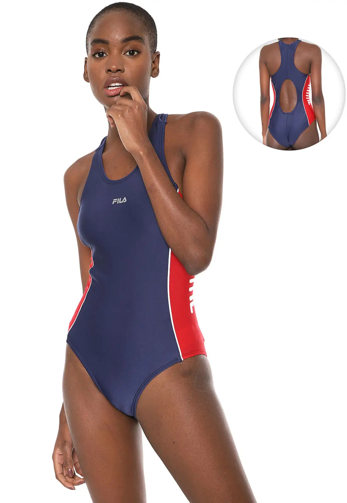 Maiô Fila Bars Azul-Marinho/Vermelho | Dafiti BR