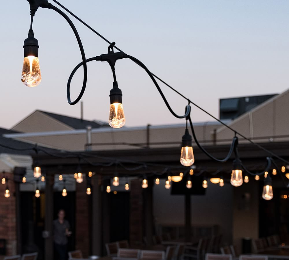 Outdoor LED String Lights - Black | Pottery Barn (US)