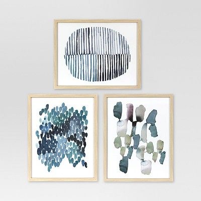 Framed Watercolor Blue Abstracts 16 x 20 3pk - Project 62&#153; | Target