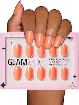 Glamnetic Press On Nails - Apricot Orange Solid Opaque Round False Nails, Reusable Stick On Fake ... | Amazon (US)
