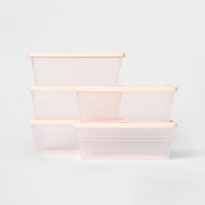 Set of 5 6qt Shoe Box Peach - Room Essentials™ | Target