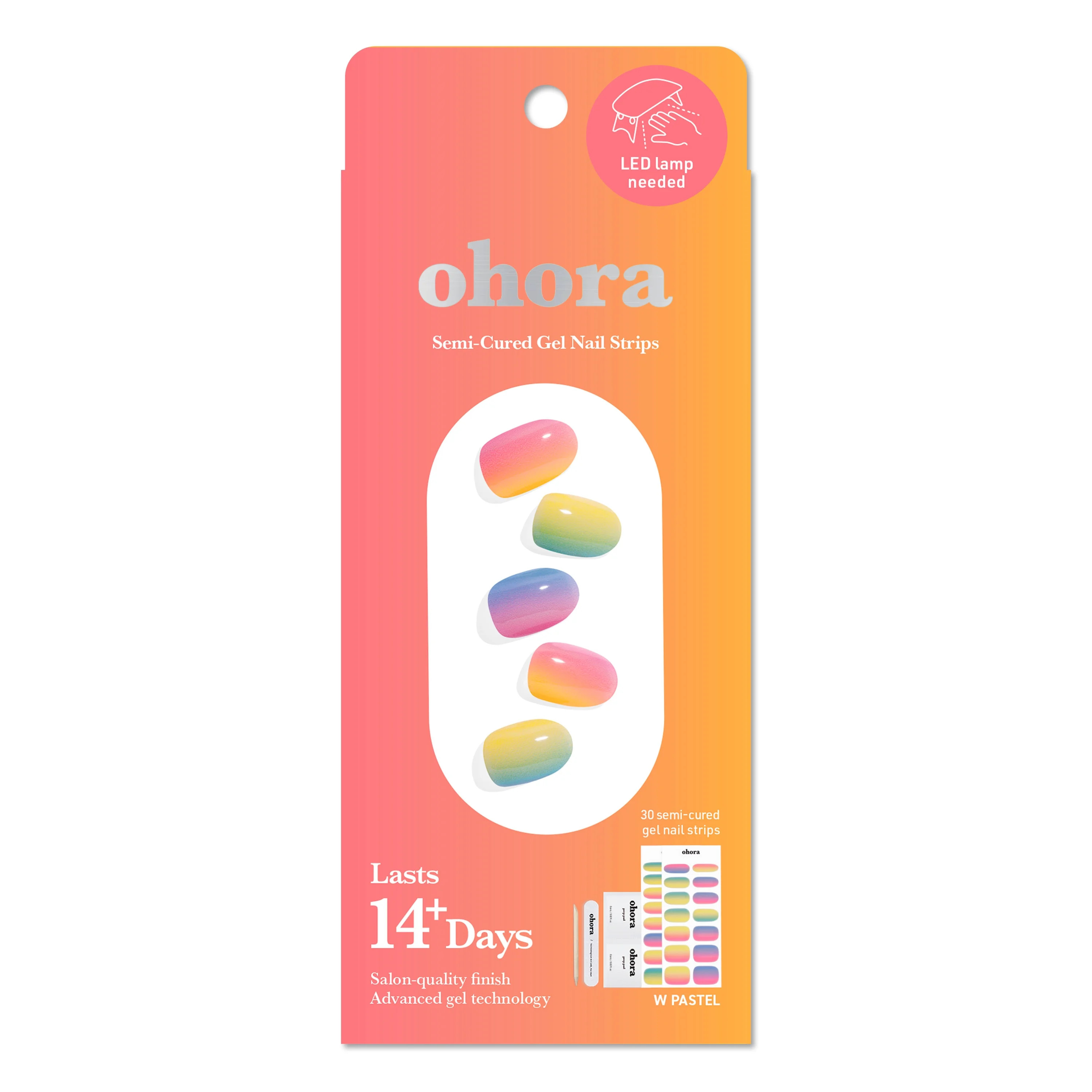 Ohora Semi-Cured Gel Nail Kit, Pastel, 30 Count | Walmart (US)