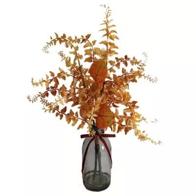 Bee & Willow™ 20-Inch Orangle Leaves with Glass Jar | Bed Bath & Beyond | Bed Bath & Beyond