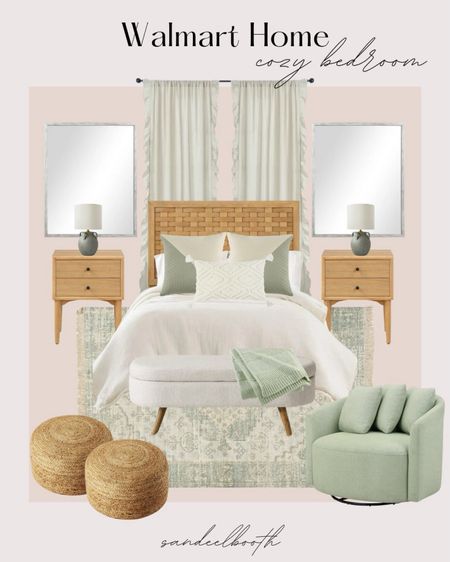 Walmart Home - Cozy bedroom with sage green accents 🌱

#LTKfindsunder100 #LTKhome