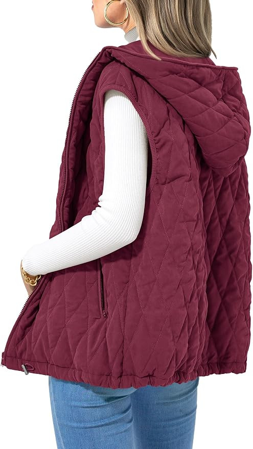 PRETTYGARDEN Women's Fall Fashion Vest Zip Up Jacket | Amazon (US)