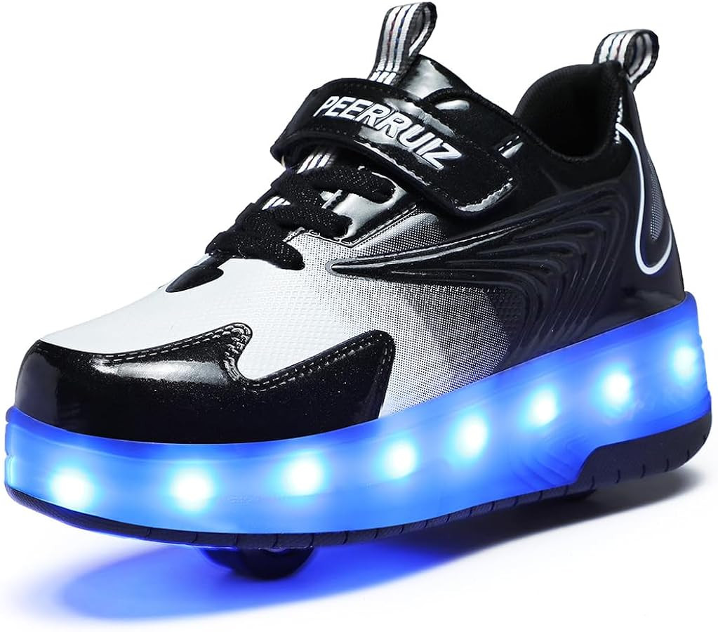 HHSTS Kids Shoes - New Upgraded with Wheels LED Light Color Shoes Shiny Roller Skates Skate Shoes... | Amazon (US)