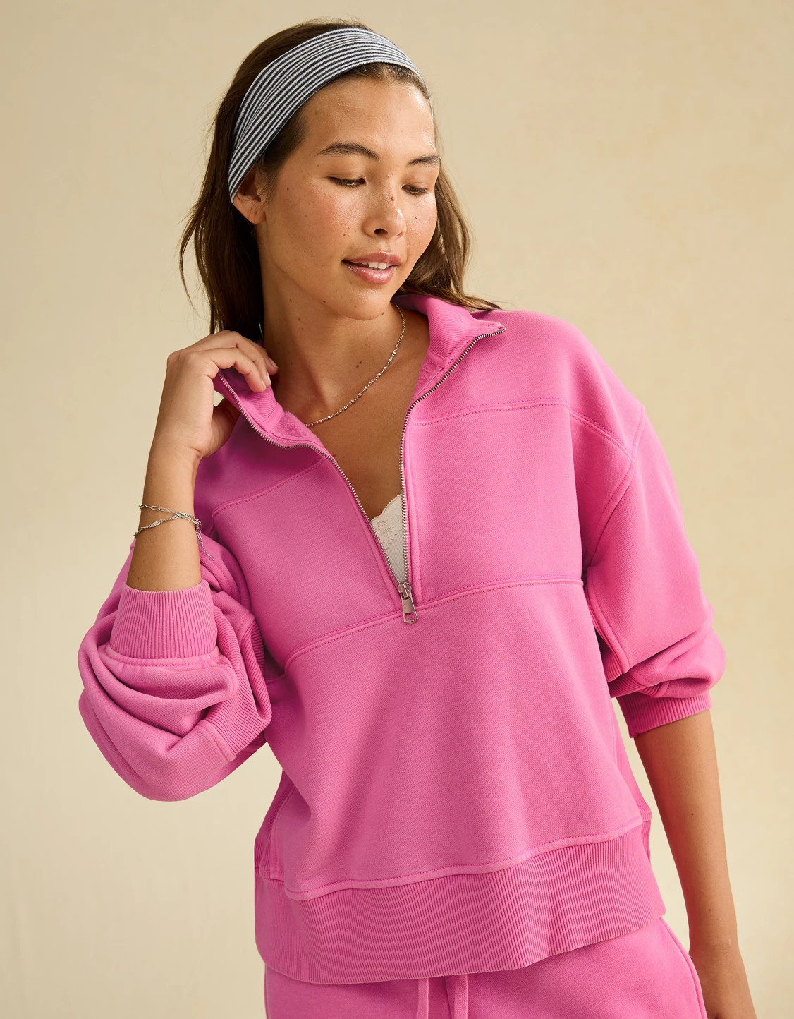 AE Everyday Luxe Quarter-Zip Sweatshirt | American Eagle Outfitters (US & CA)