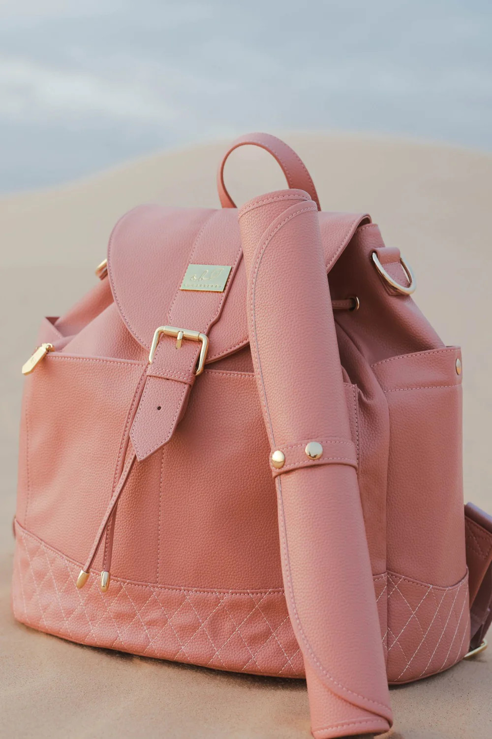 Sugarberry Vegan Leather Diaper Bag - Blush Pink | Sugarberry