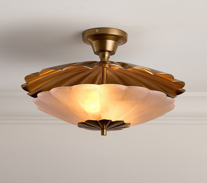 Chris Loves Julia Scallop Semi Flush Mount (13") | Pottery Barn Kids