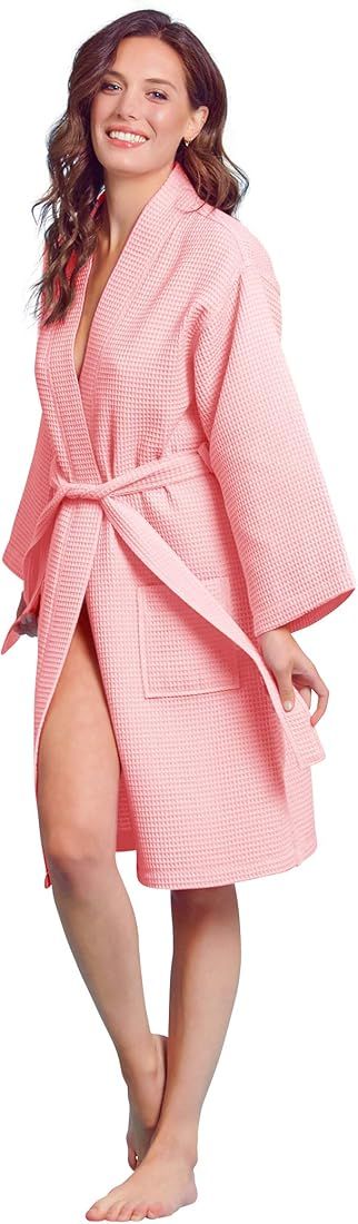 Soft Touch Linen Kimono Waffle Robe – Women’s Bath SPA Robe – Lightweight Cotton &Polyester... | Amazon (US)
