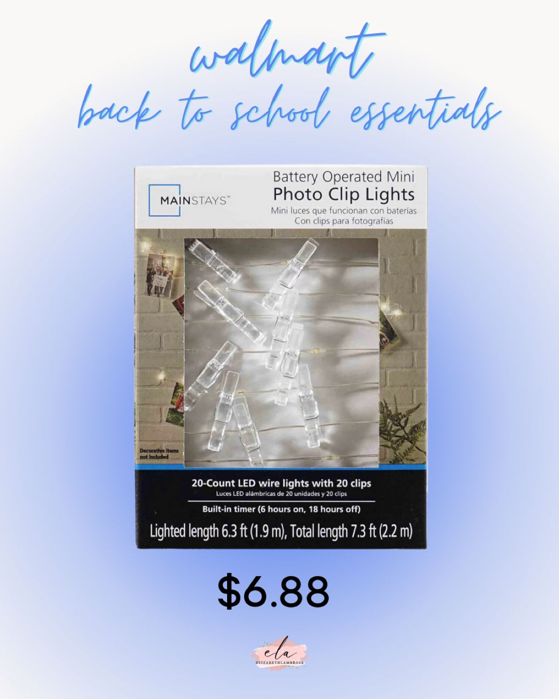 If you love decorating with pictures like me, then you have to get these lighted clips! They are the perfect solution to wanting to hang up all of your pictures but not wanting to tape them all or search for the perfect frame!!
I already grabbed 3 of these for my bedroom! Perfect for a dorm or apartment!!

#walmart #dorm #apartment #decoration #pictures #clips #decor #sale #hanging #picturehanging #lights 

#LTKsalealert #LTKU #LTKBacktoSchool