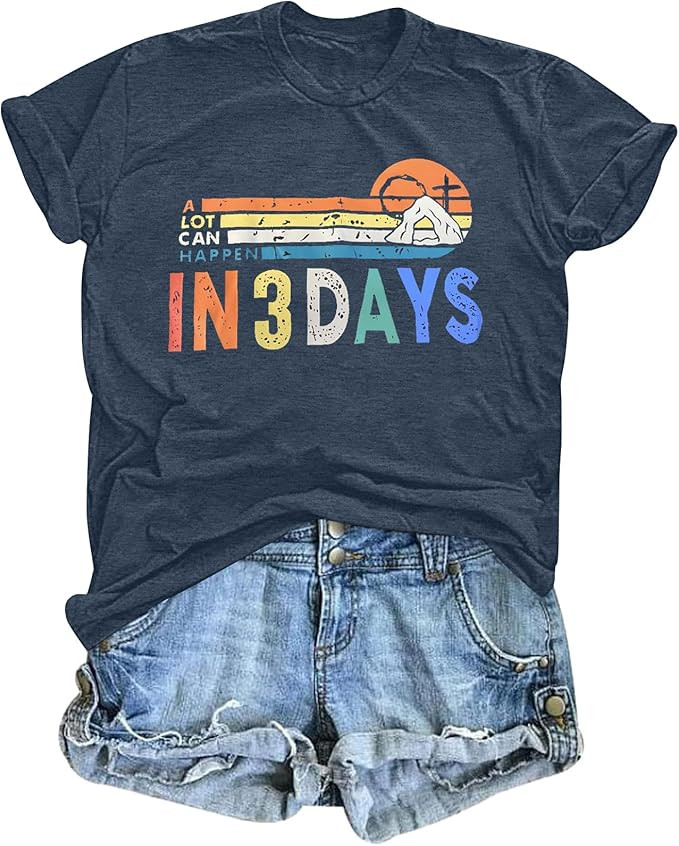 ASTANFY Womens Easter Shirt Christian Shirts: He is Risen Shirt Christian Easter Graphic T Shirt ... | Amazon (US)