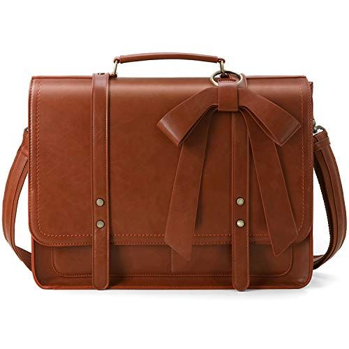 ECOSUSI Women Briefcase PU Leather Laptop Bag College Satchel fit 15.6" Laptop | Amazon (US)