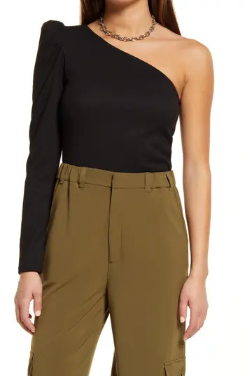 Open Edit One-Shoulder Puff Sleeve Top | Nordstrom | Nordstrom