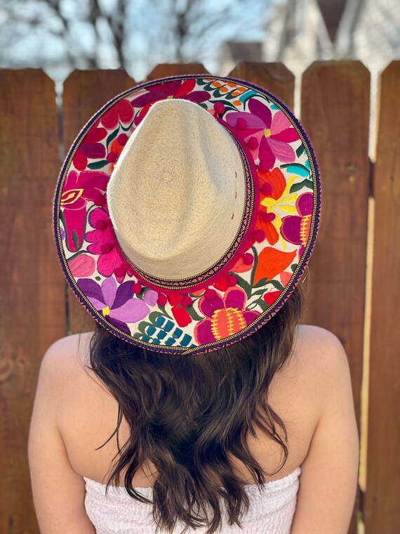 Mexican Palm Hat. Embroidered Hat. Colorful Floral Hat. Traditional Mexican Fedora. Mexican Sombr... | Etsy (US)