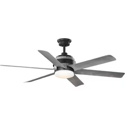 Progress Lighting  Kaysville 56-in Graphite LED Indoor/Outdoor Ceiling Fan with Light Remote (6-... | Lowe's