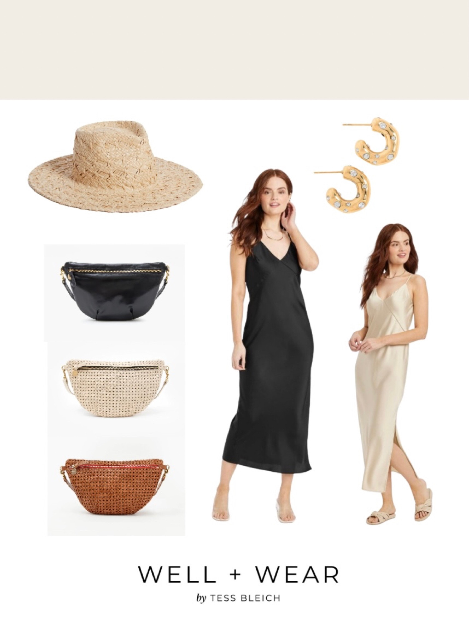 WANT — I’m holding out for the new fall CV grand fanny colors/fabrics. I’ve worn the black fanny EVERY SINGLE DAY for 2 years now. Time for an upgrade.

ORDERED — opted for this silhouette in the slip dress due to its length, color, + price tag. I see it worn as elevated daywear with a blazer/jacket + sneaks/sandals. 

HAVE — the Wyeth hat is in constant rotation as well as these earrings. 