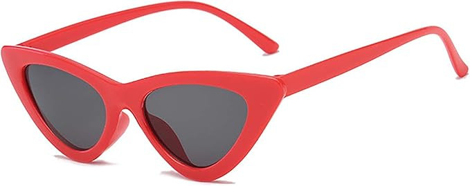 Retro Vintage Narrow Cat Eye Sunglasses for Women Clout Goggles Plastic Frame | Amazon (US)