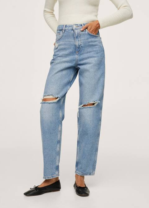 High-rise tapered jeans | MANGO (US)