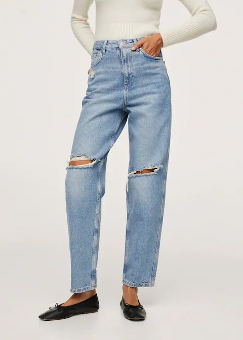 High-rise tapered jeans | MANGO (US)