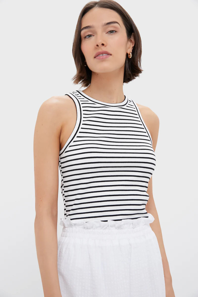 Black Stripe Foley Rib Racerback Tank | Tuckernuck (US)