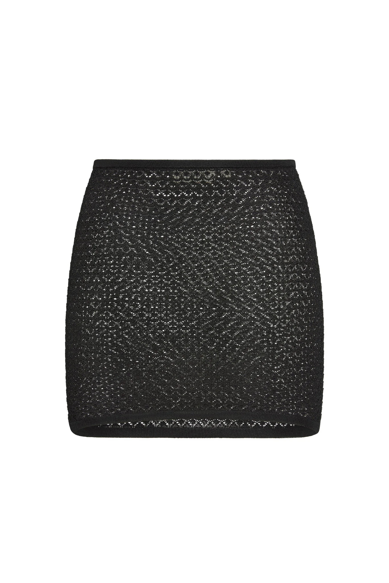 Cartagena Micro Skirt - Black Lace Crochet | Monday Swimwear