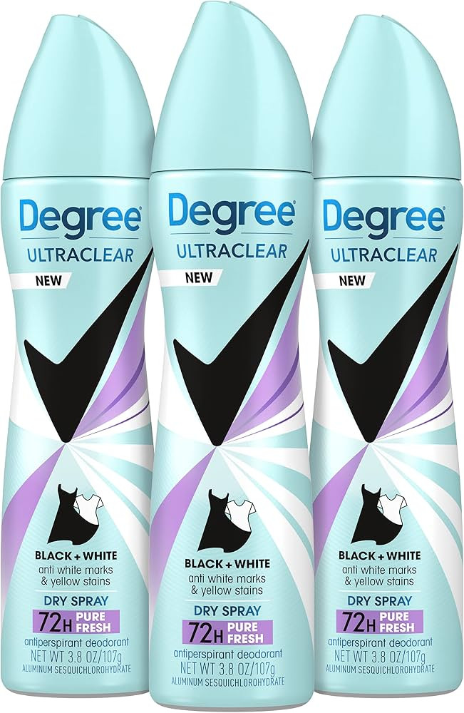Degree UltraClear Antiperspirant Deodorant Dry Spray, 3 Count, 3.8 oz | Amazon (US)