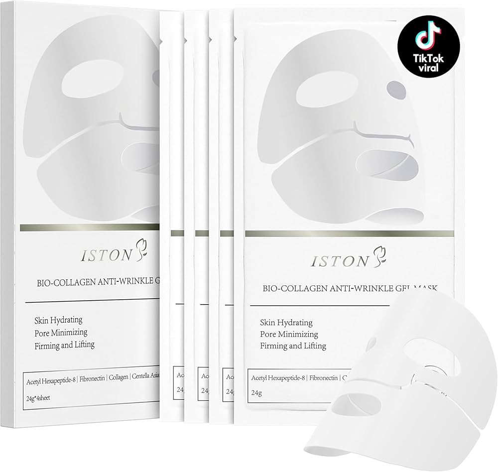 ISTON 4 Pack Deep Collagen Face Mask - Real Collagen 2,160,000PPB for Elasticity/Pore Minimizing/... | Amazon (US)